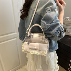 Solid-color creative and simple oil-leather personalized single-shoulder bag