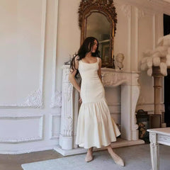 Sleeveless square neck patchwork halter dress