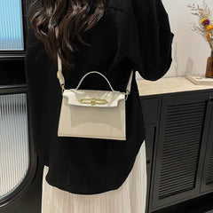 Solid Color PU Bag Small Square Handbag