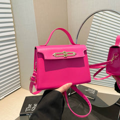 Solid Color PU Bag Small Square Handbag