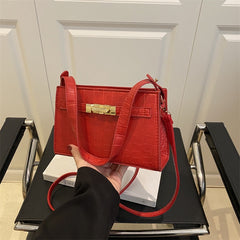 Women's PU Crocodile Pattern Shoulder Handbag