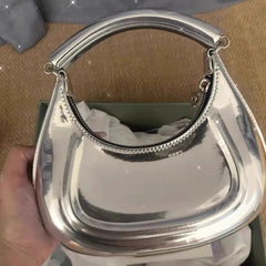 Fashion Silver Crescent Shoulder Bag