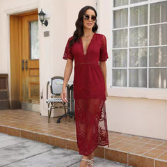 A frilled lace summer dress