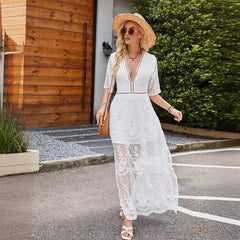 A frilled lace summer dress