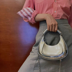 Fashion Silver Crescent Shoulder Bag