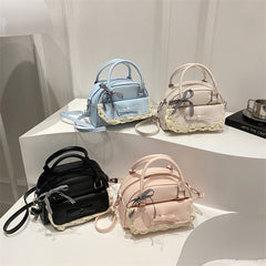 Solid-color creative and simple oil-leather personalized single-shoulder bag