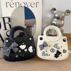 Mini EVA Beach Square Shell Handbag with DIY Hole Pattern