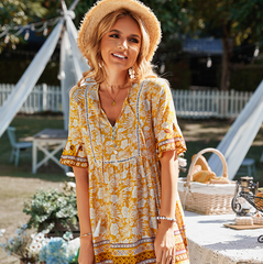 Floral puff sleeve dress