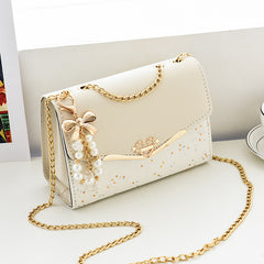 Heart Shoulder Bag Bow Pearl Pendant