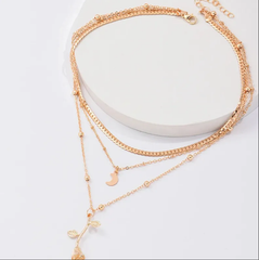 Bohemia Multilayer Moon Gold Color Pendant Necklaces For Women Rose Flower Choker Necklace 2025 Fashion Jewelry Party Gift Valentine's Day Gifts