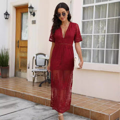 A frilled lace summer dress