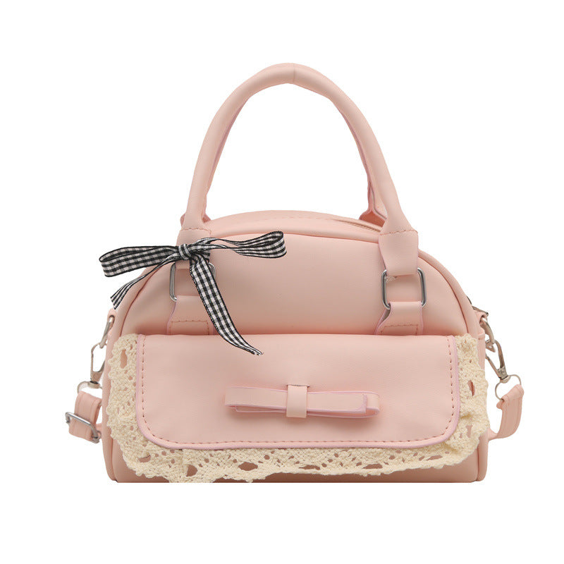 Solid-color creative and simple oil-leather personalized single-shoulder bag