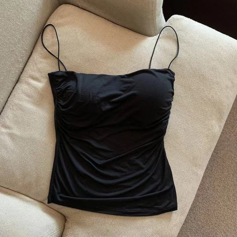 Ruffled bandeau top