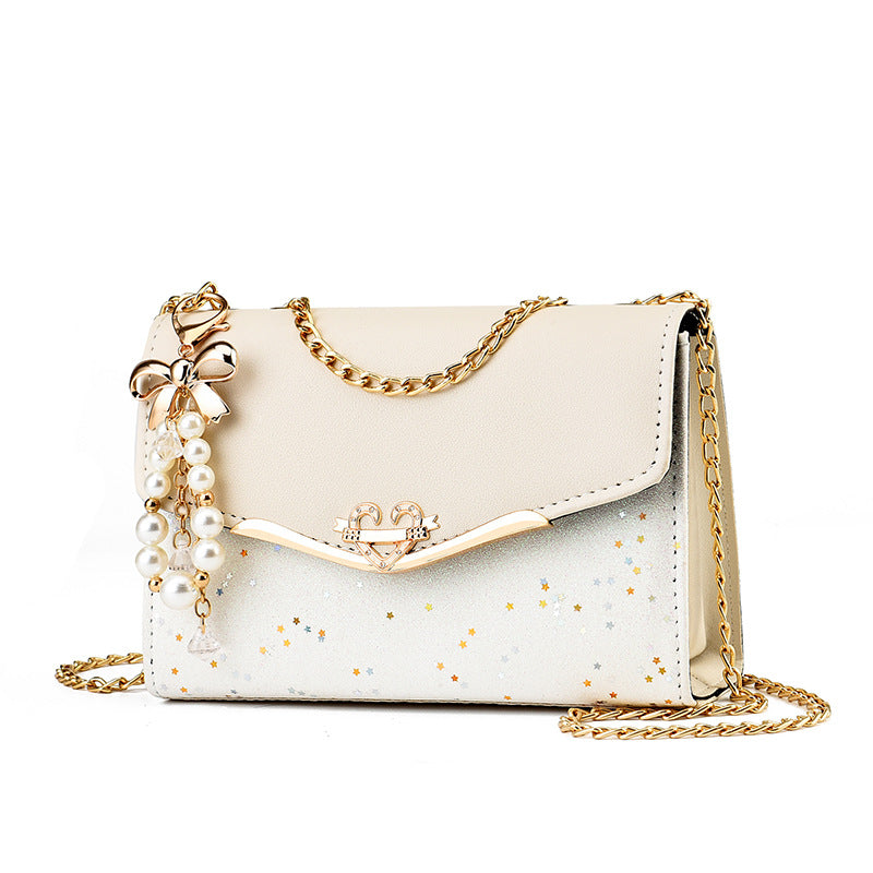 Heart Shoulder Bag Bow Pearl Pendant