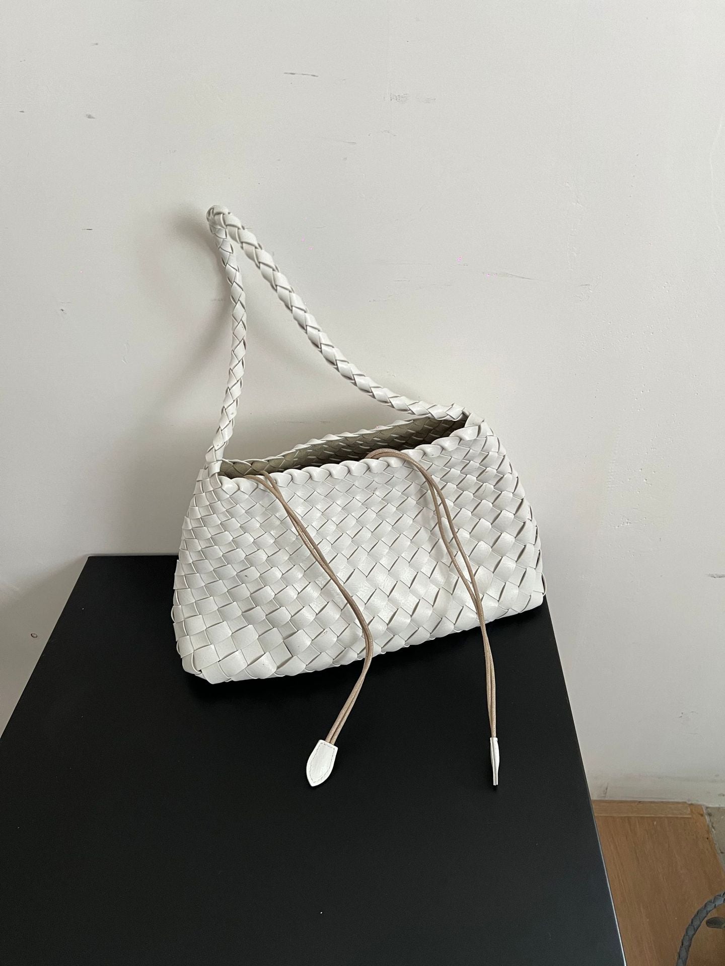 Genuine Leather Hand-woven Underarm Bag for Women