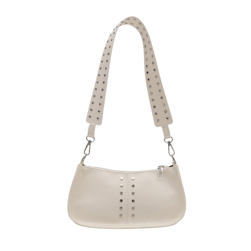Oil Leather Rivets Single Shoulder Bag