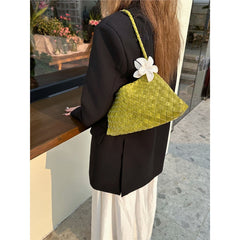Genuine Leather Hand-woven Underarm Bag for Women