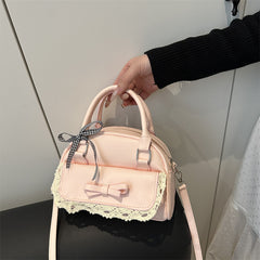 Solid-color creative and simple oil-leather personalized single-shoulder bag