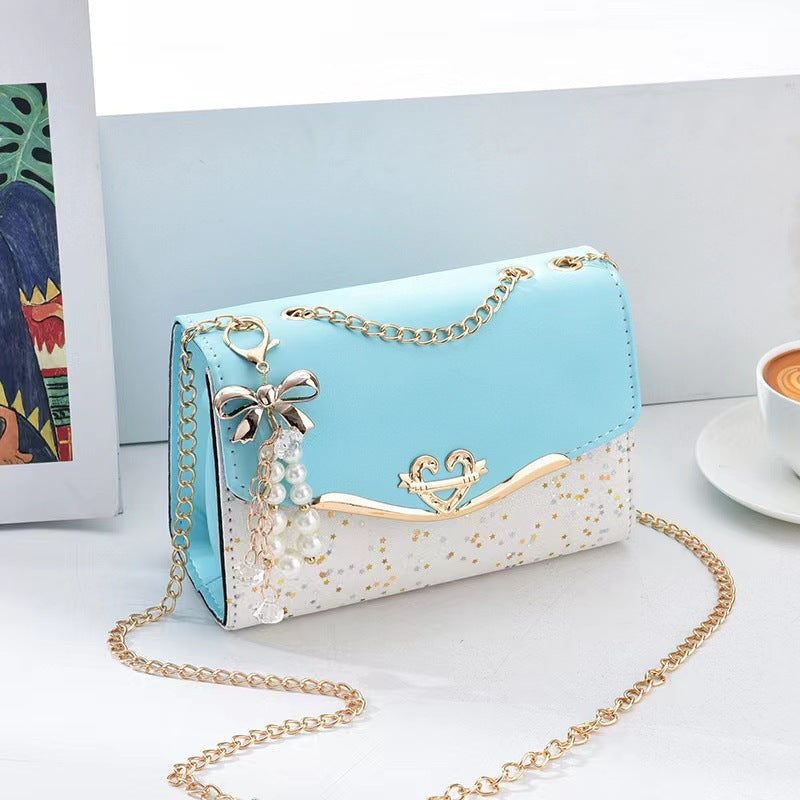 Heart Shoulder Bag Bow Pearl Pendant